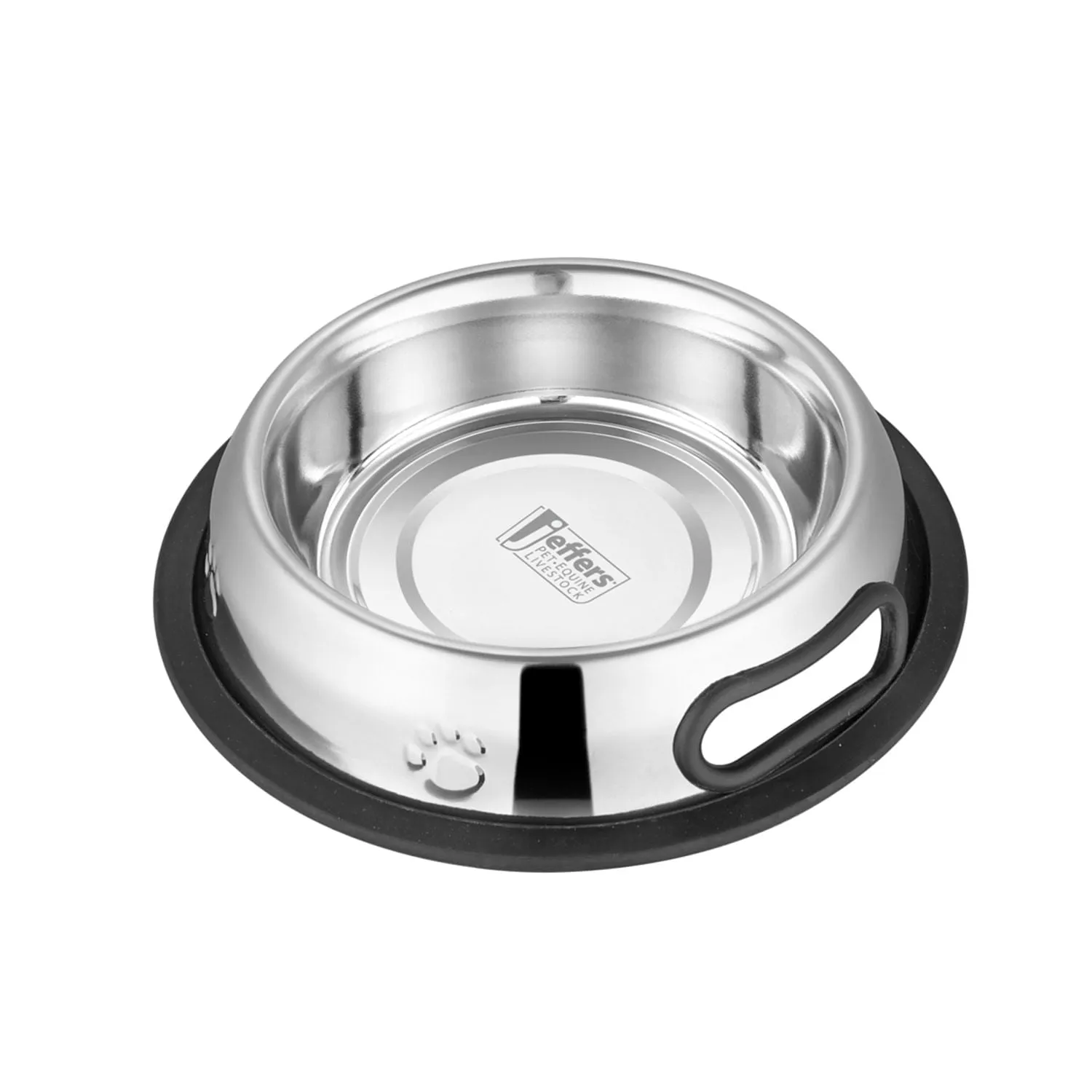 Jeffers Embossed No-Tip Anti-Skid Stainless Steel Pet Bowls