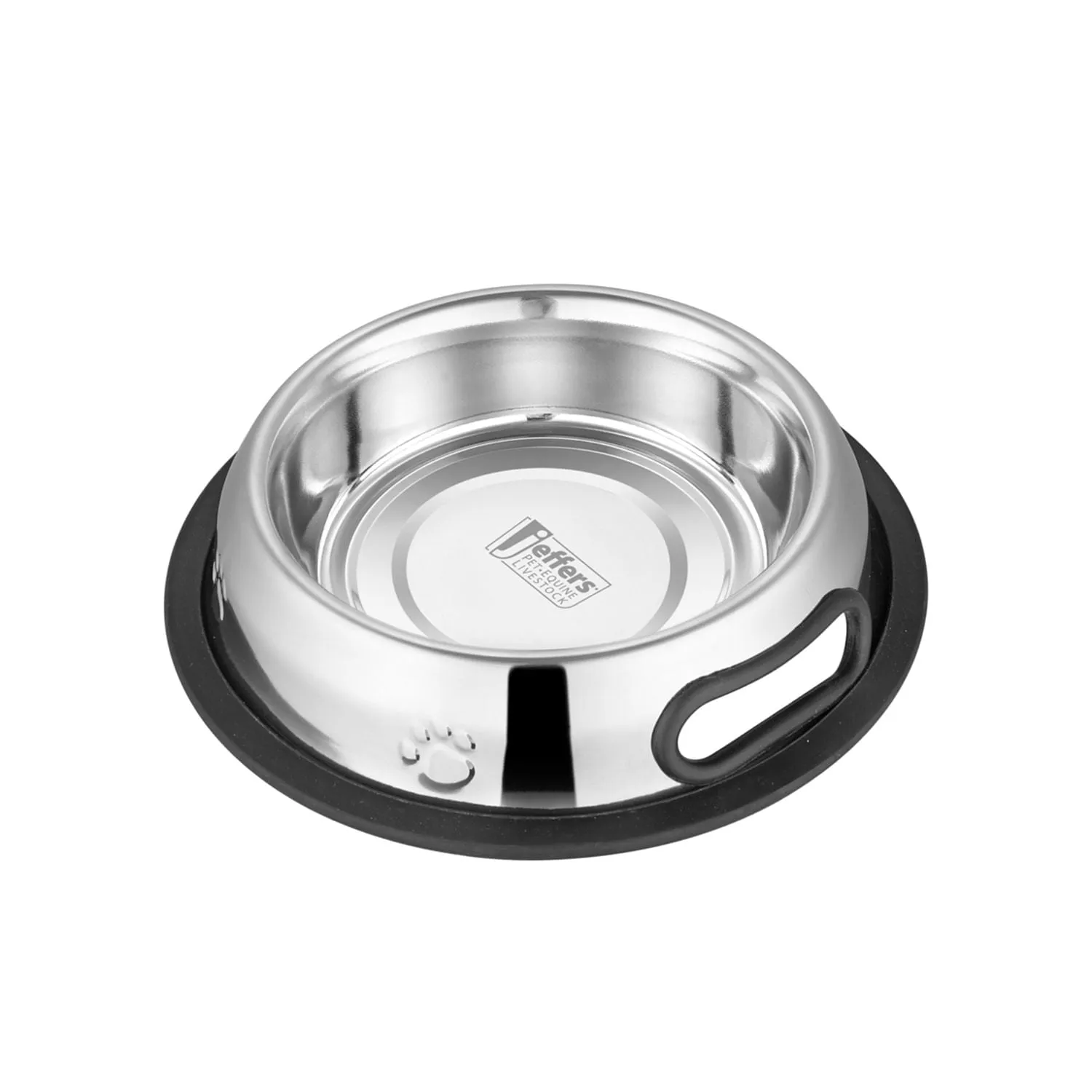 Jeffers Embossed No-Tip Anti-Skid Stainless Steel Pet Bowls