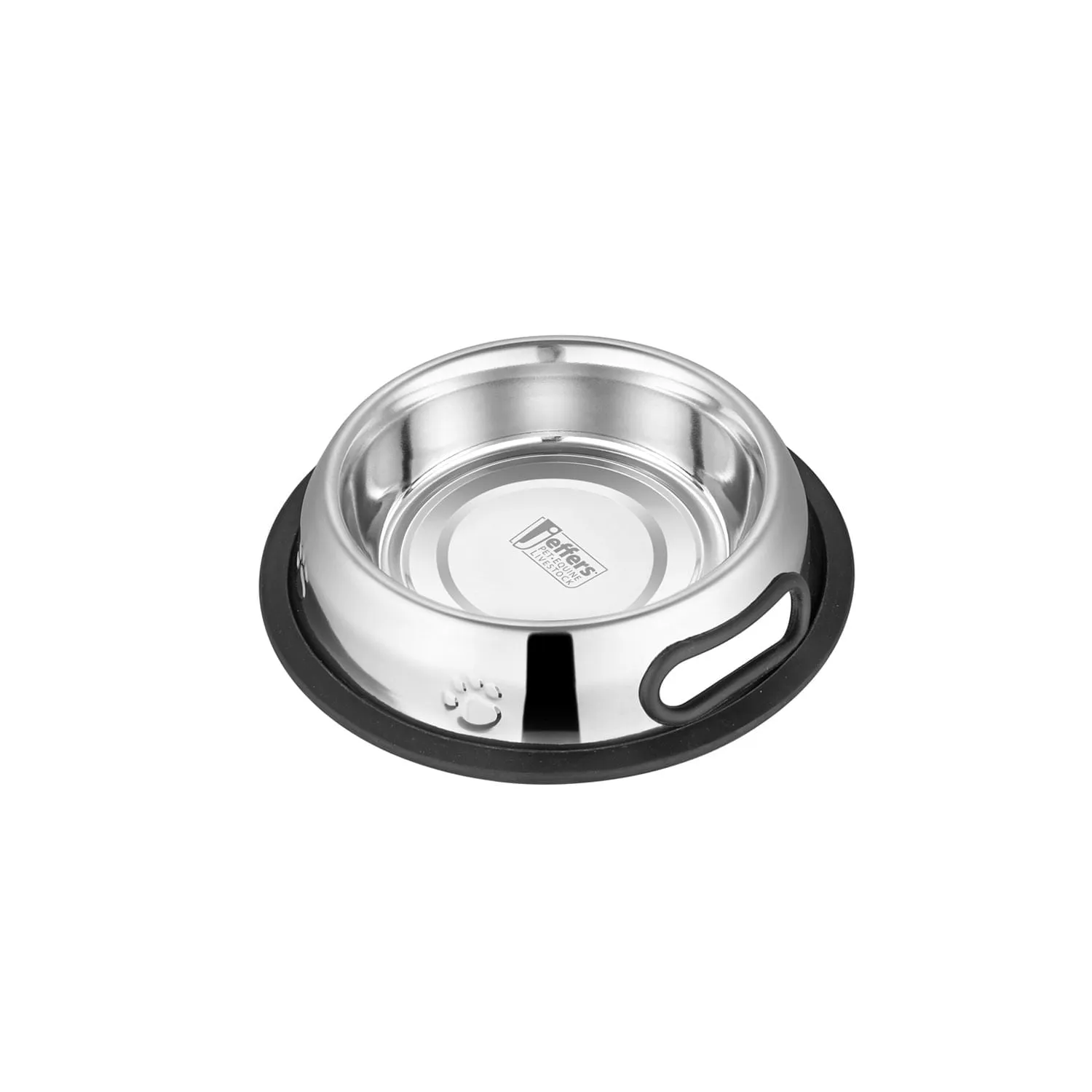 Jeffers Embossed No-Tip Anti-Skid Stainless Steel Pet Bowls