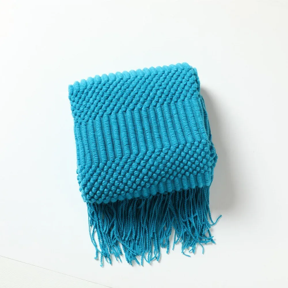 Knitted Blanket With Tassel