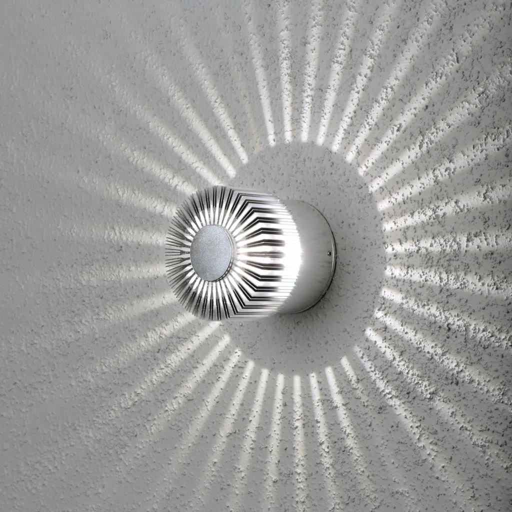 Konstsmide Monza Round Outdoor LED Wall Light Anodised