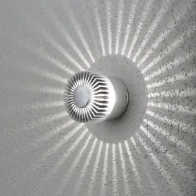 Konstsmide Monza Round Outdoor LED Wall Light Anodised