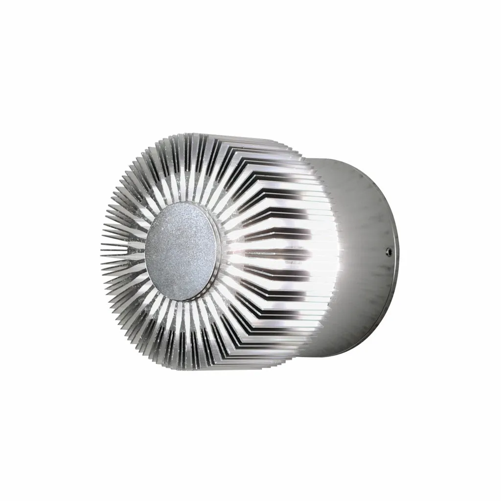 Konstsmide Monza Round Outdoor LED Wall Light Anodised