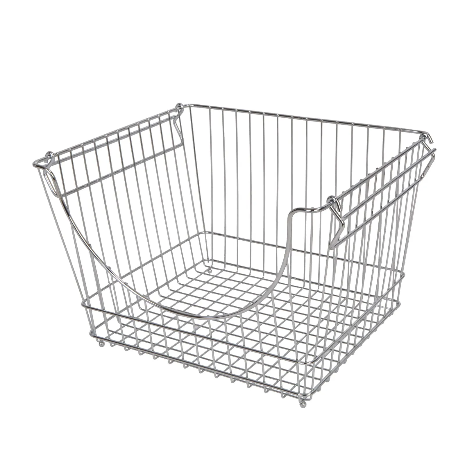 Large Metal Wire Stacking Baskets with Handles