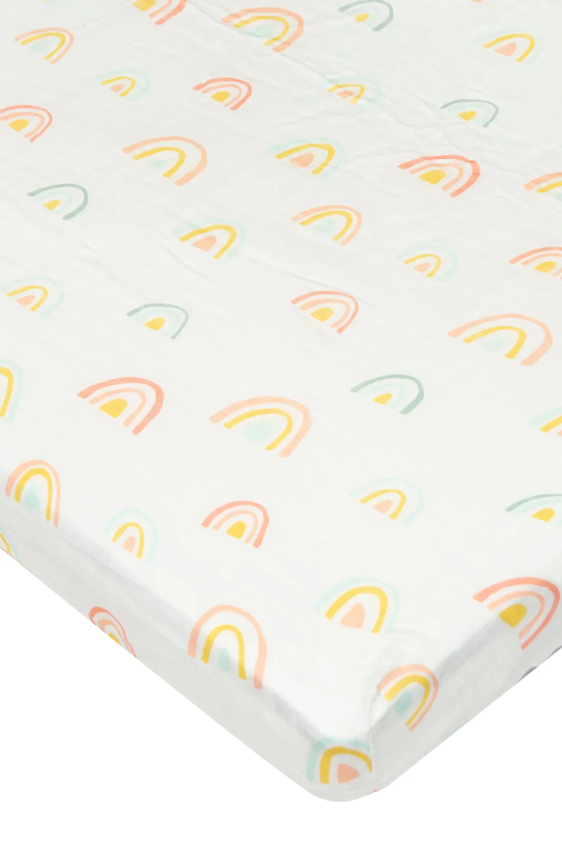 Loulou Lollipop Fitted Crib Sheet Pastel Rainbow