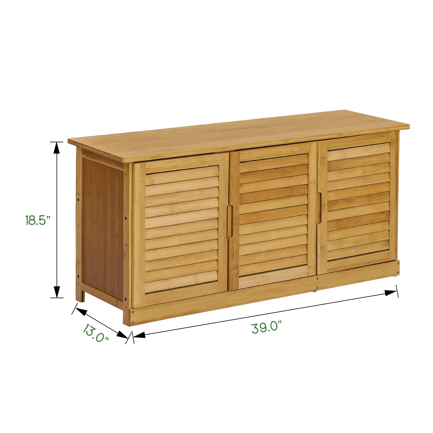 Louver Panel Shoe Changing Cabinet - 39" - Natural