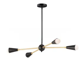 Lovell 32 in. 4 Lights LED Pendant Light Black Finish