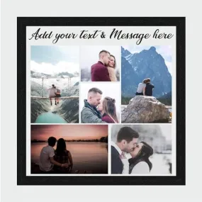 Maurvish Amazing Arts 10x10 Inch Wood Customised Valentine Day Collage Photo Frame with Photo Upload | Valentine's Day Personalized Customized Photo Frame Gift for Couples, Wife, Husband