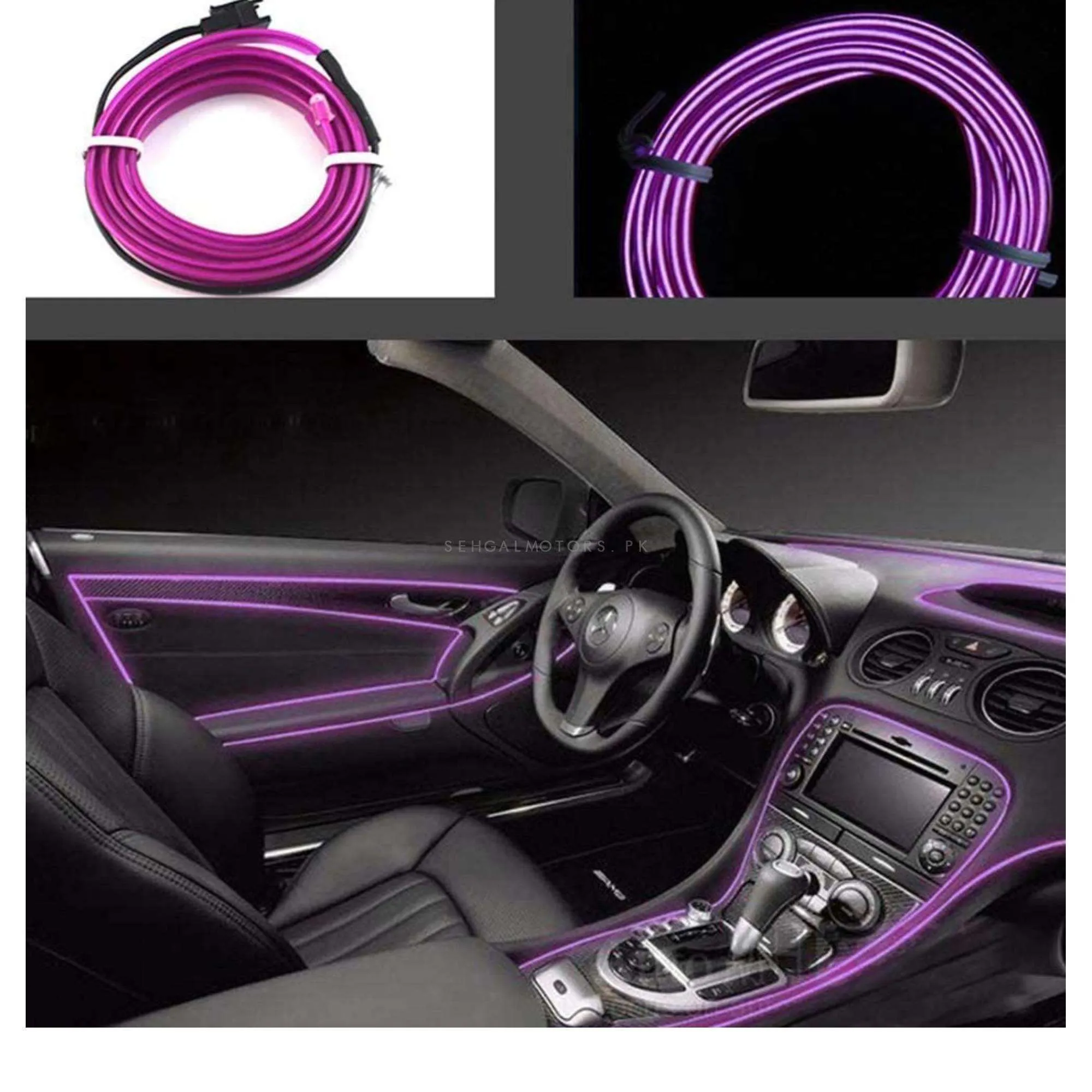 Maximus EL Glow Wire for Interior / Dashboard LED Light 2Meters (6ft) - Purple