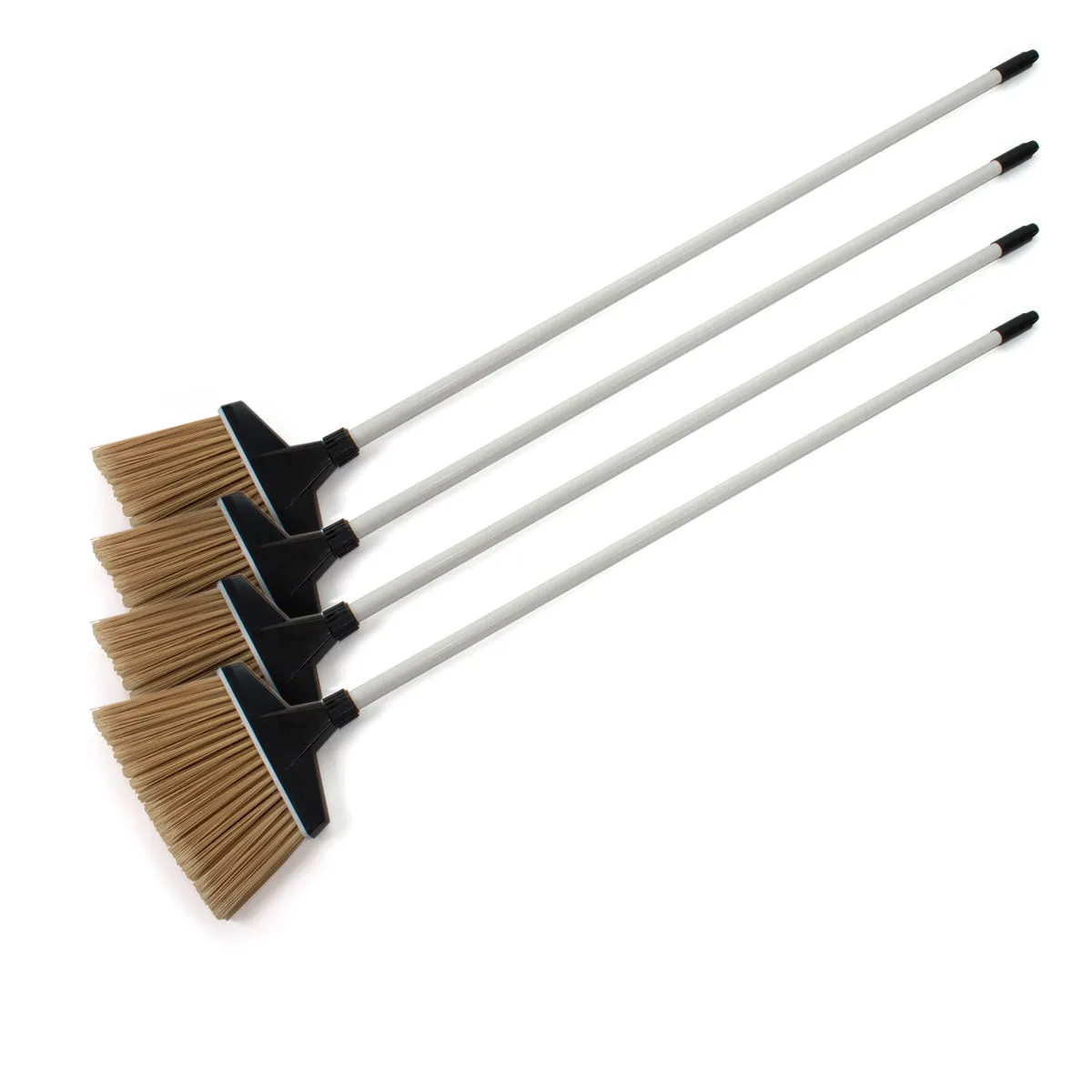 MaxiSweep™ 13" White Flagged Angle Broom w/ Fiberglass Handle - Case of 4