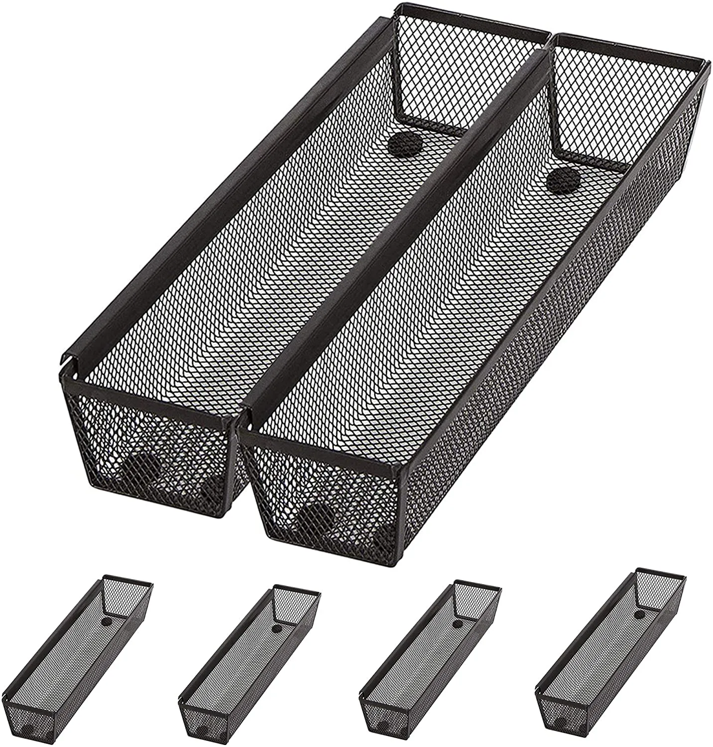 Metal Mesh Drawer Organizer - 12 x 3 Inch