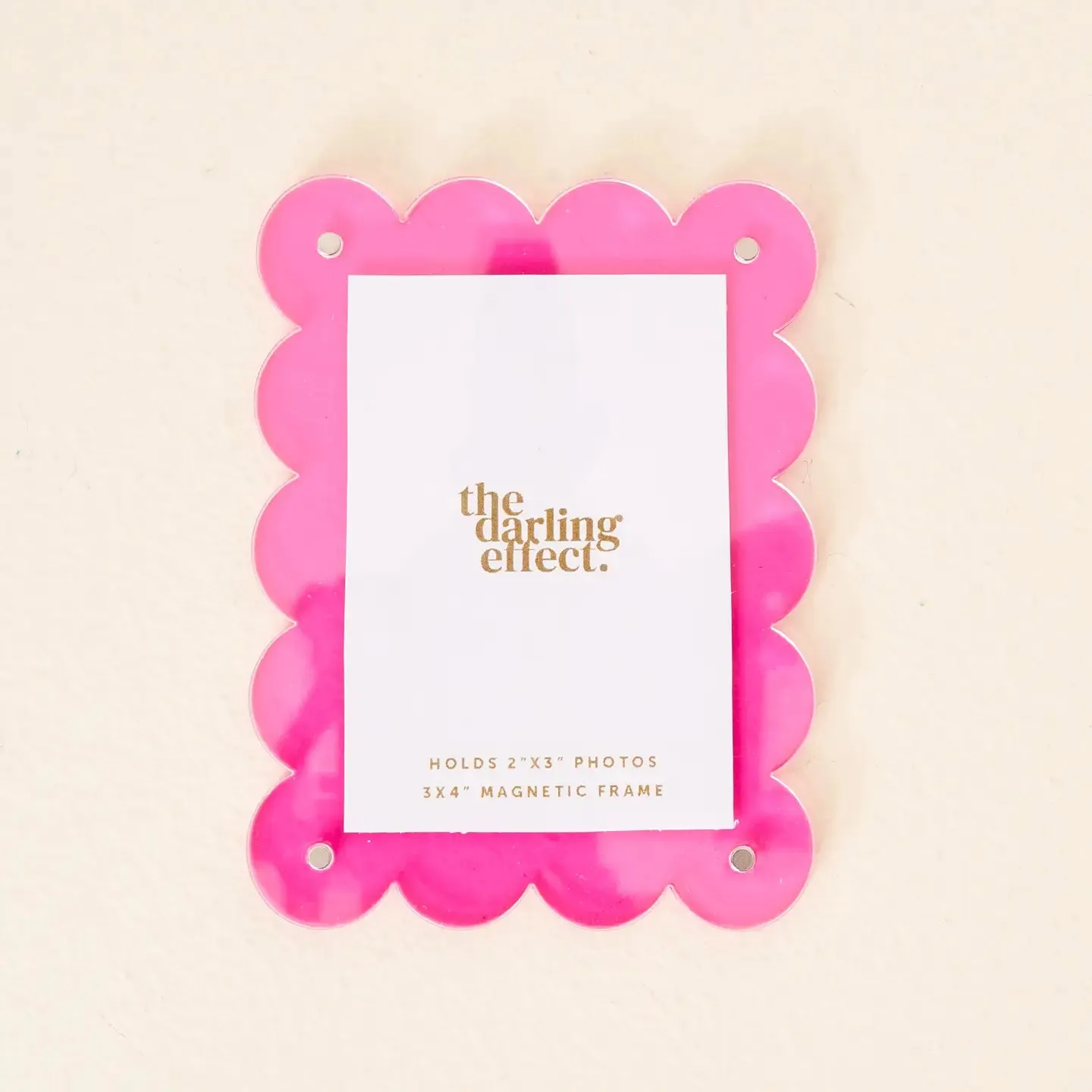 Mini Acrylic Picture Frame Magnet in Hot Pink