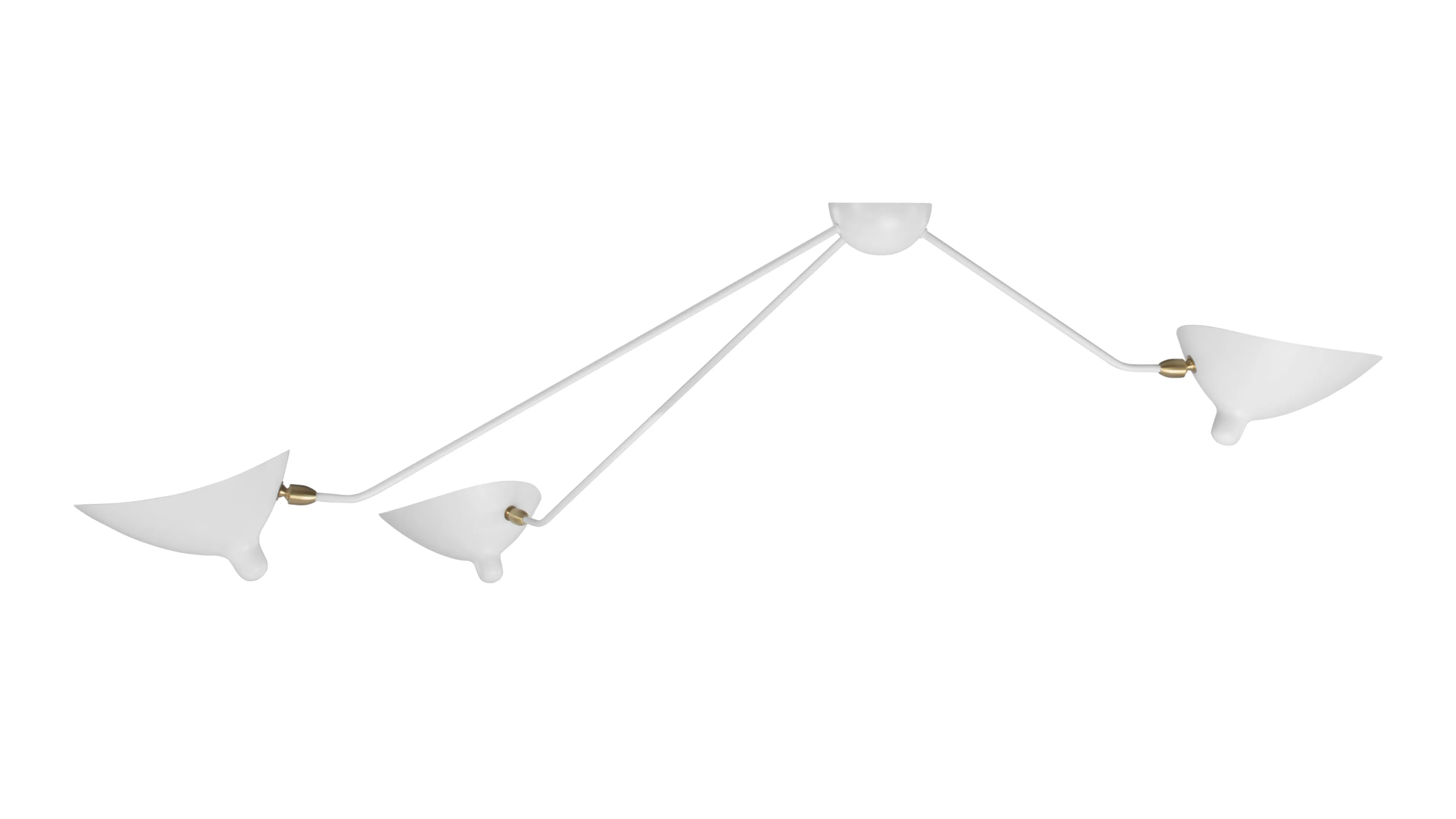 Mouille - Mouille Spider Ceiling Light, Three Arms, White