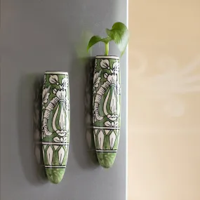 Mughal Mural Magnetic Fridge Planter - Set Of Two