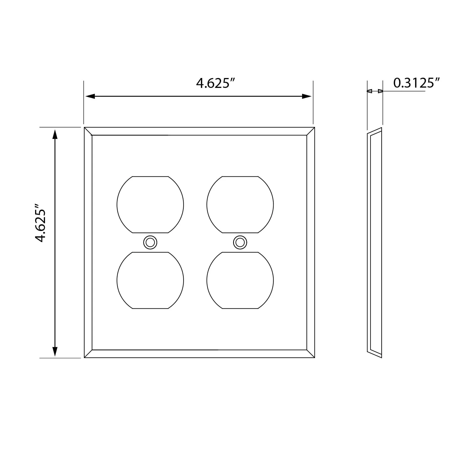 New York Switch Plate with Double Outlet in Satin Nickel