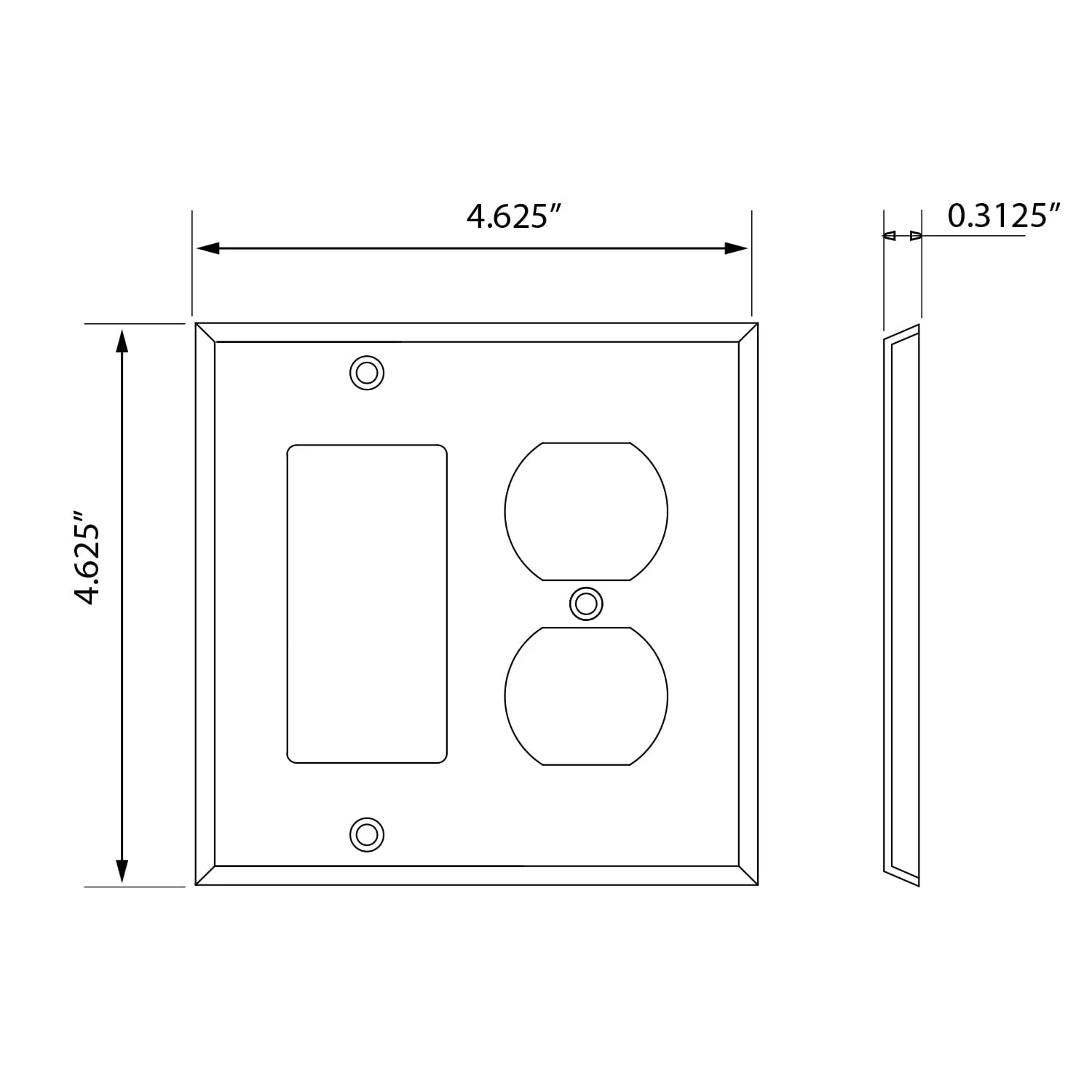 New York Switch Plate with Rocker and Outlet in Satin Nickel