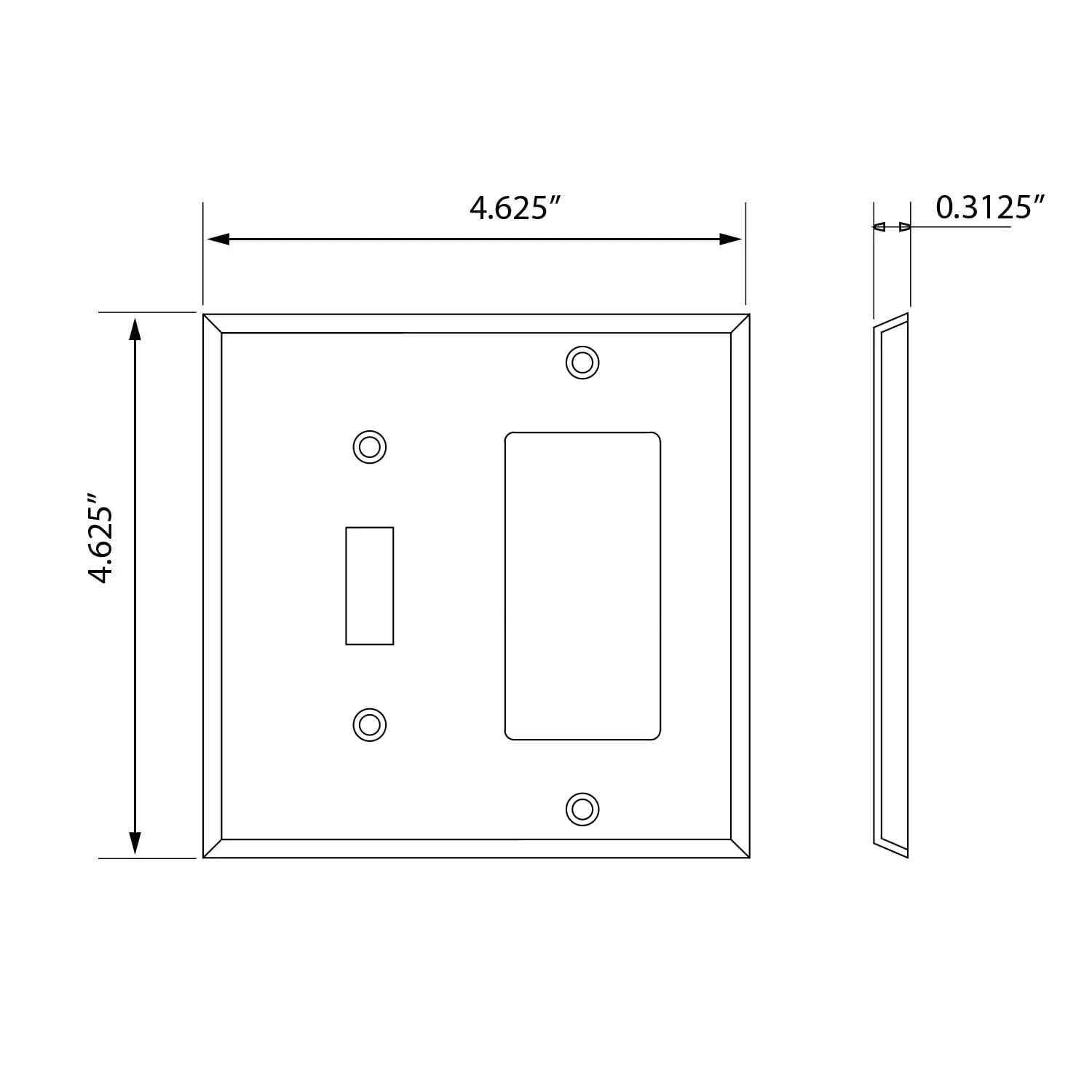 New York Switch Plate with Toggle and Rocker in Bright Chrome