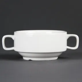 Olympia Whiteware Soup Bowls With Handles 400ml (Pack of 6)