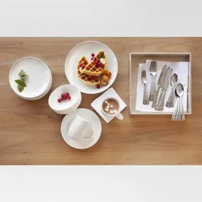 Open Box - 16pc Porcelain Coupe Dinnerware Set White - Threshold