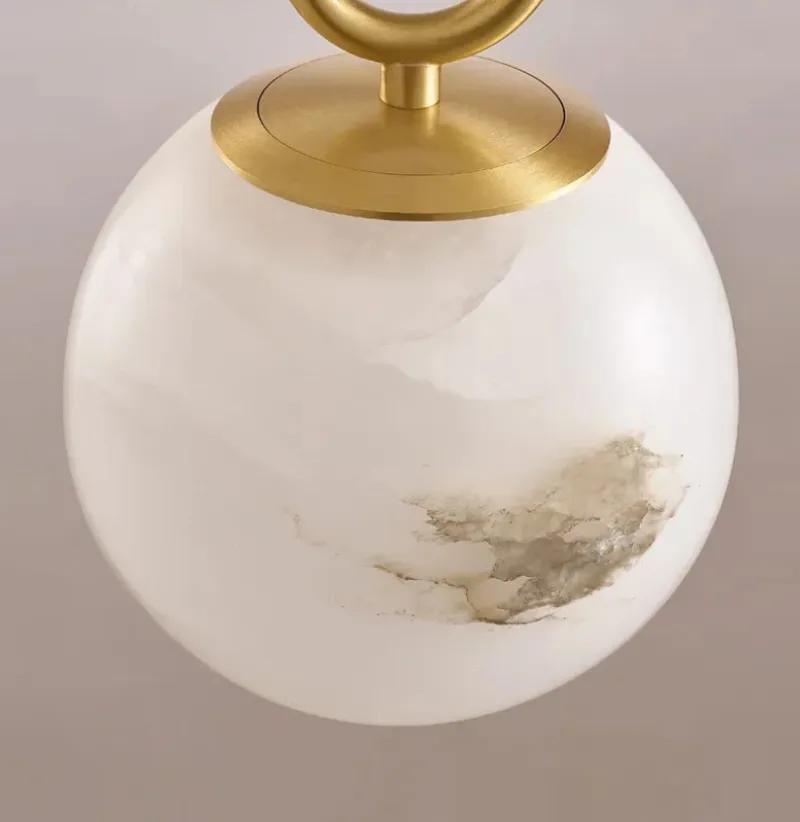 Orbit Glow Marble & Brass Pendant Light