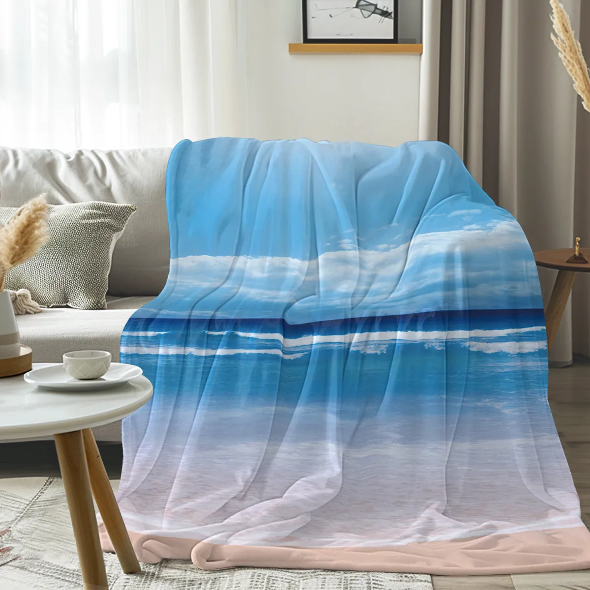 Peace of the Beach Flannel Fleece Blanket