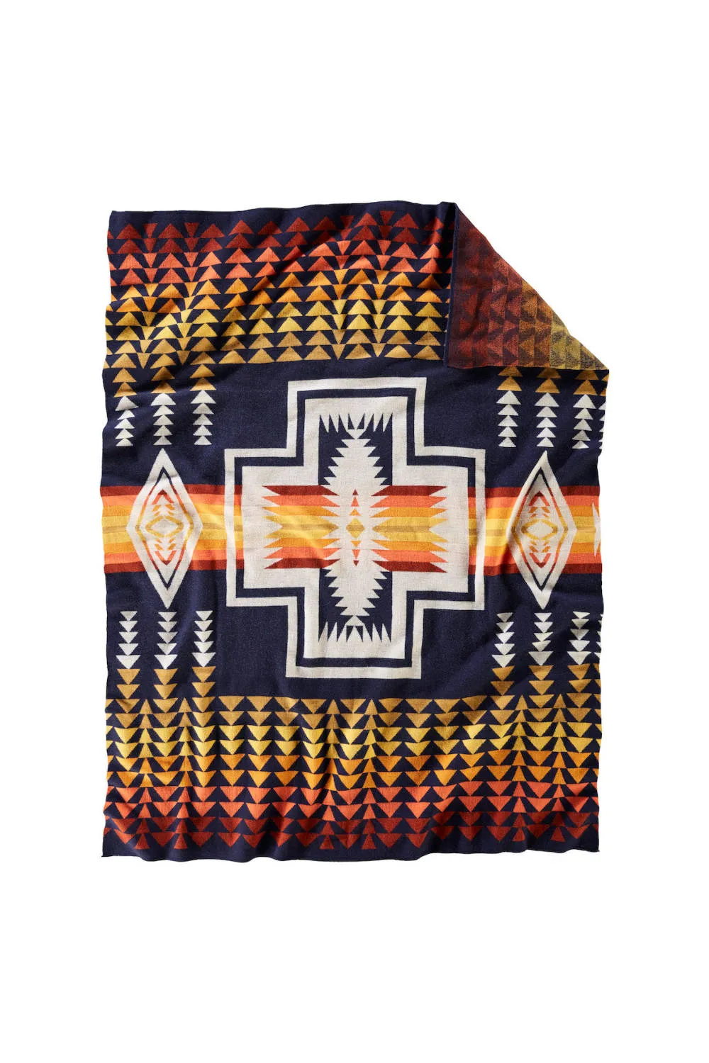 Pendleton Woolen Mills Knit Jacquard Throw Blanket in Harding Navy