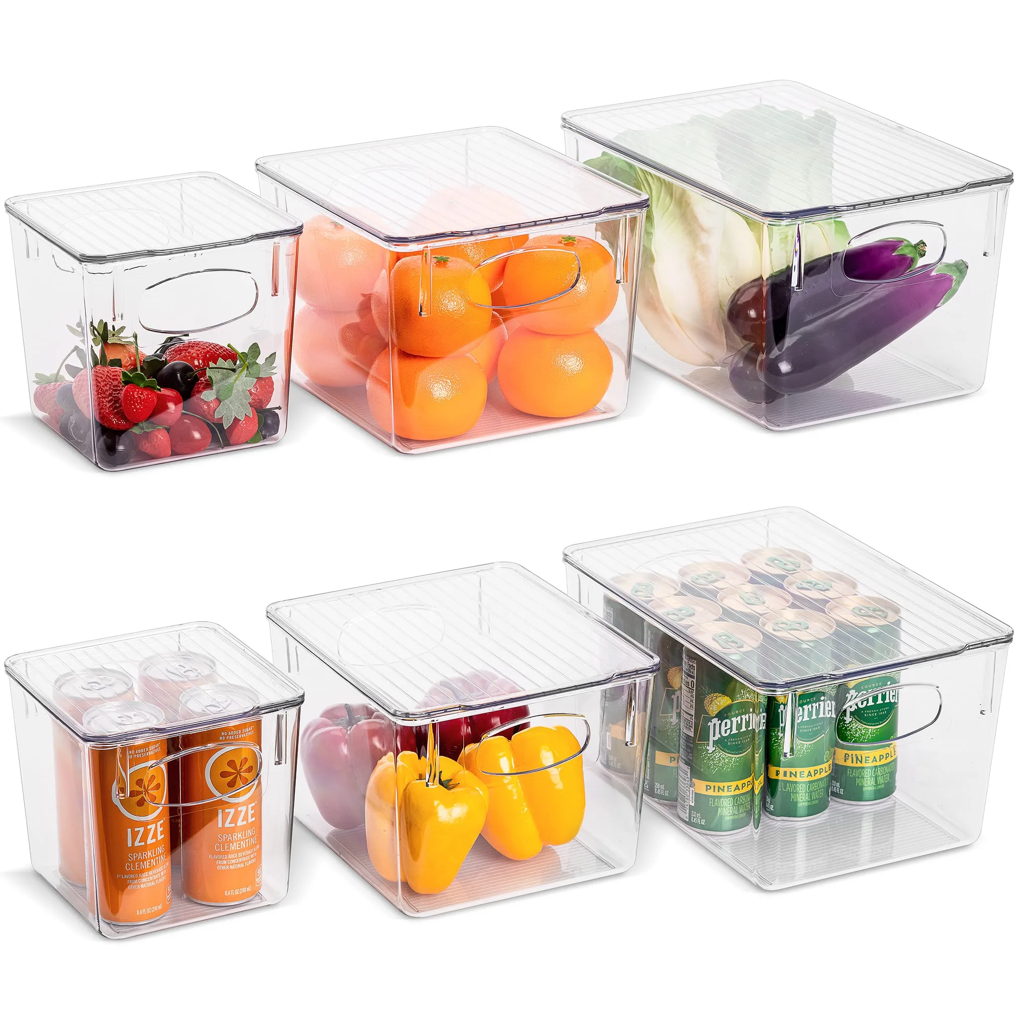 Plastic Container Bin with Lids (Variety Set)