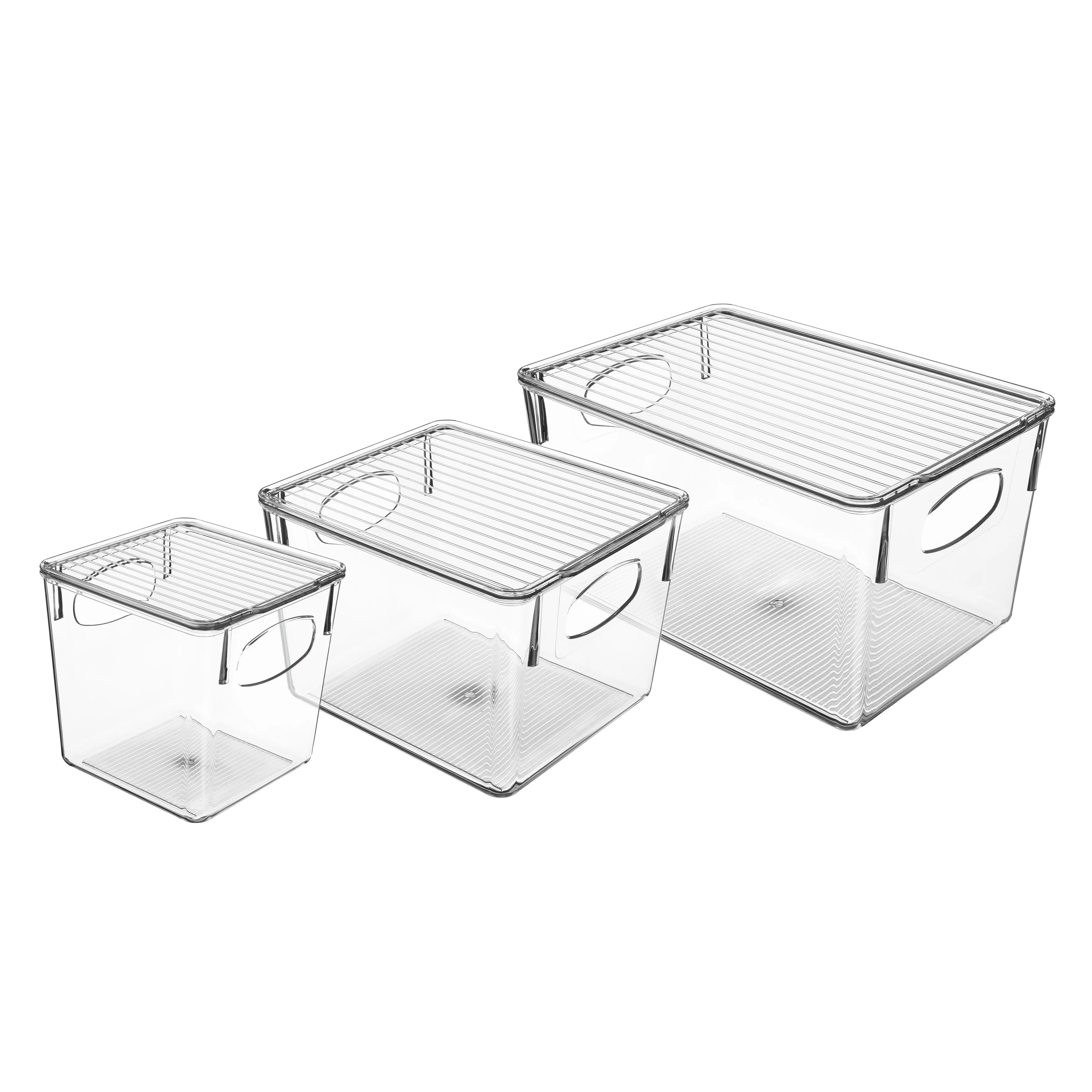 Plastic Container Bin with Lids (Variety Set)