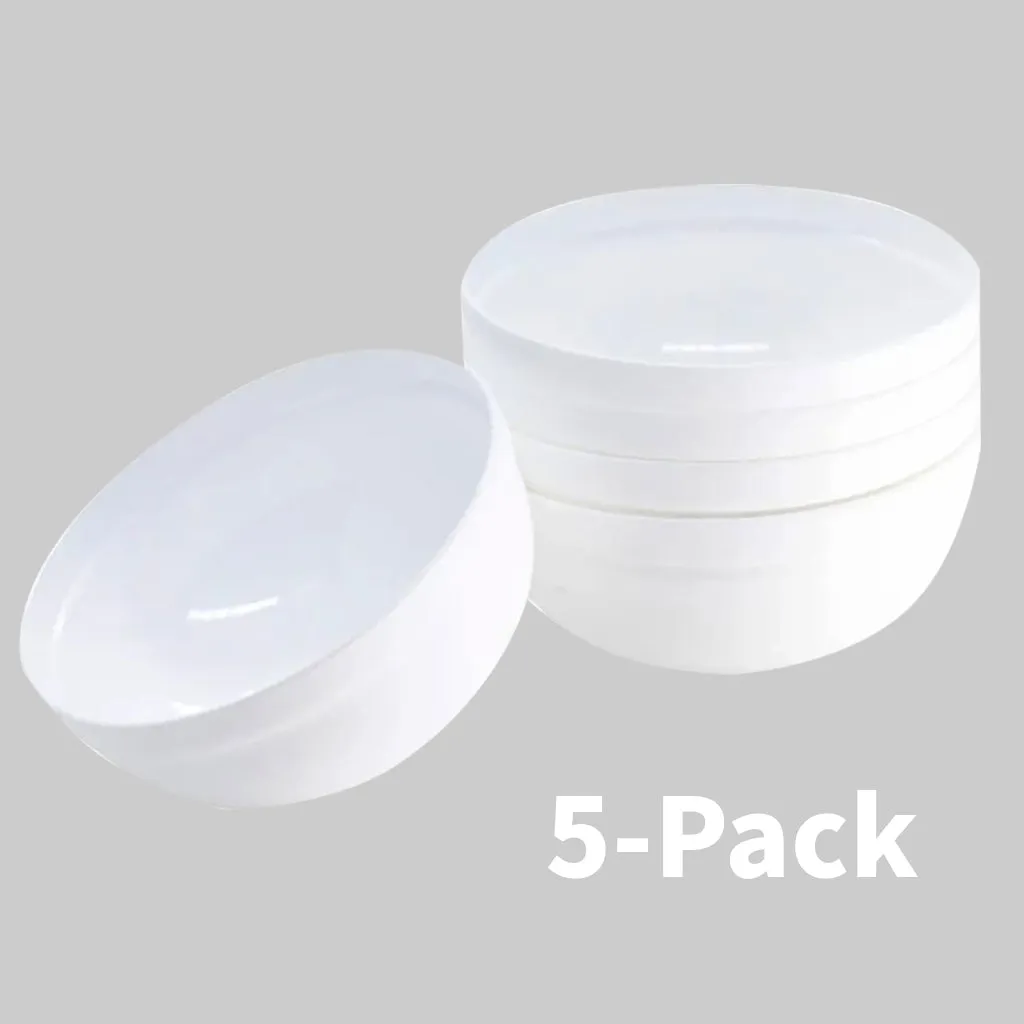 Plastic Mini Bowl 270ml Capacity (5-Pack) White