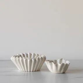 Pleated Stoneware Bowls