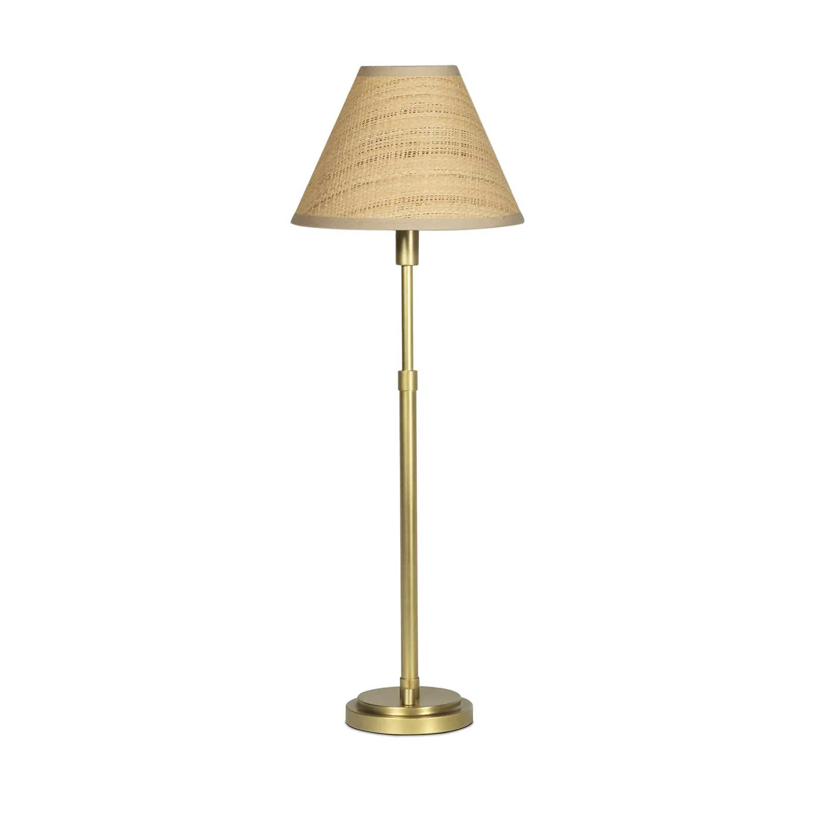 Polly Buffet Lamp (Natural Brass with Rattan Shade)