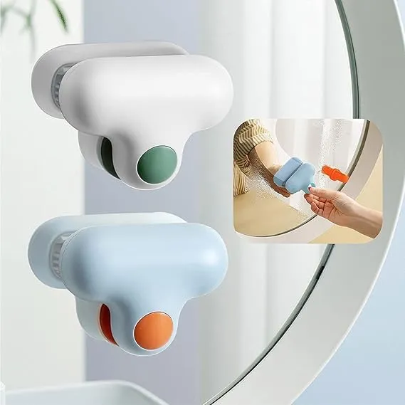 Portable T-Shaped Descaling Glass Brush, Bathroom Toilet Glass Mirror Wiper Pack of 2