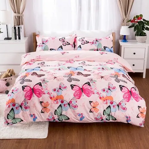 Queen/Double size Bedding Set of 6 pieces, Butterfly Design.