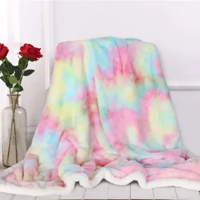 Rainbow Cloud Throw Blanket