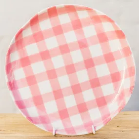 Rose Pink Gingham Dinner Plate - 4 pack