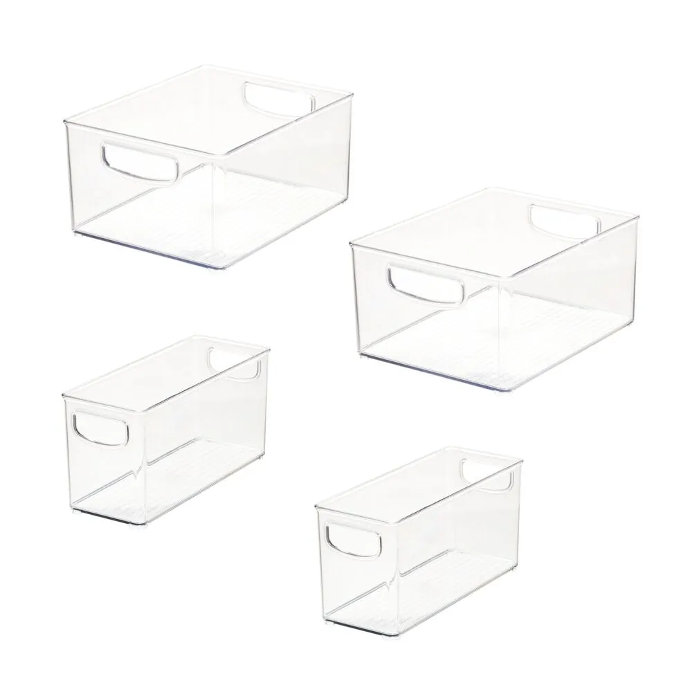 RPET Linus Cabinet/Pantry Bins (Set of 4) Clear