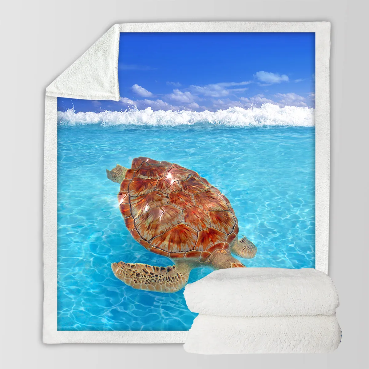 Sea Turtle Soft Sherpa Blanket