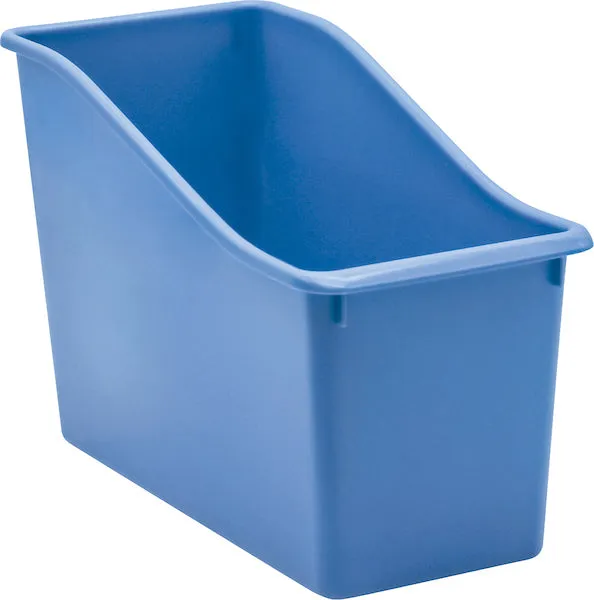 Slate Blue Plastic Book Bin