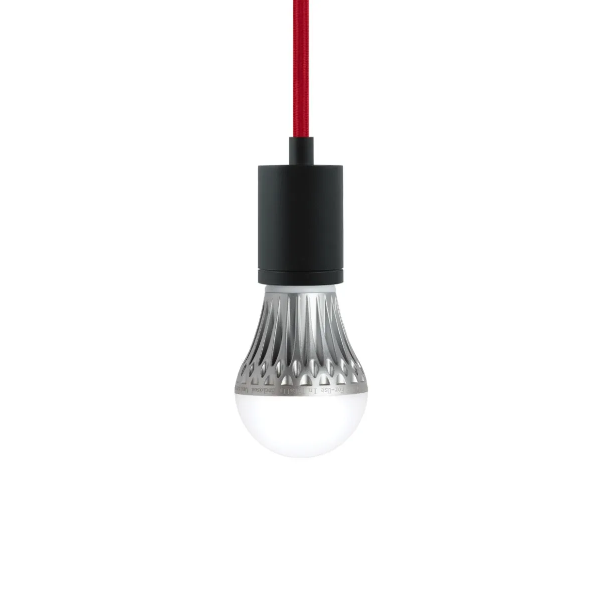 Soco 16 Ft Cord Pendant Light Black Finish Red Cord