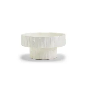 Soft White Ceramic Pedestal Bowl