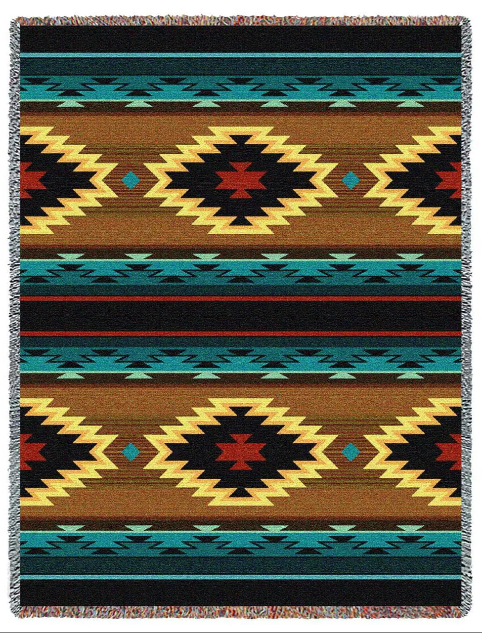 Southwest Anatolia Geometric Woven Throw Blanket