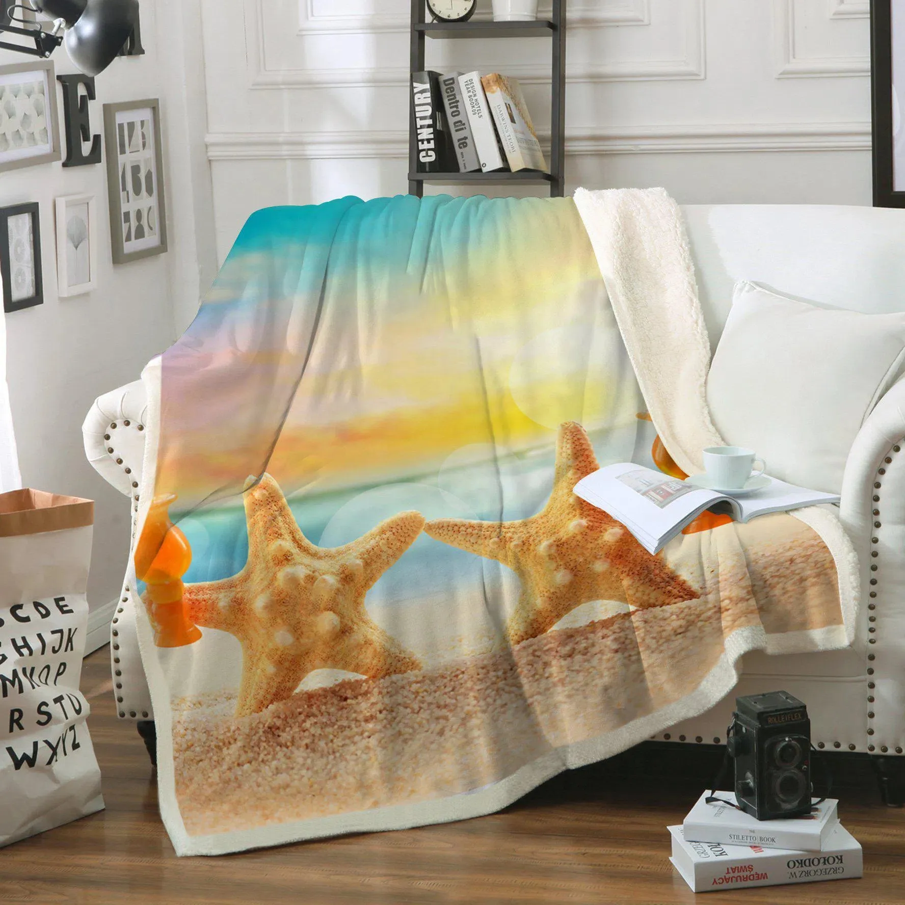 Starfish Friday Soft Sherpa Blanket