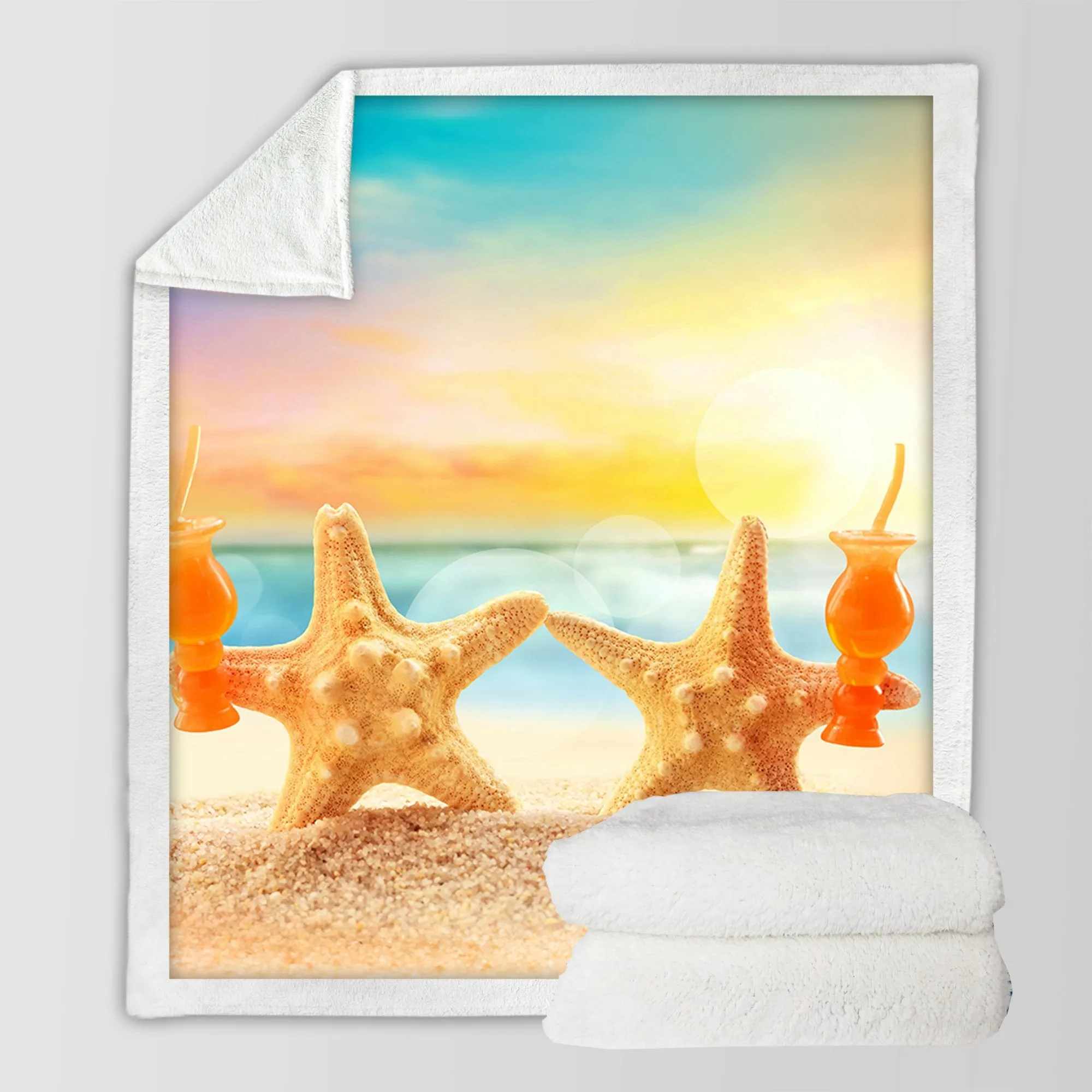 Starfish Friday Soft Sherpa Blanket