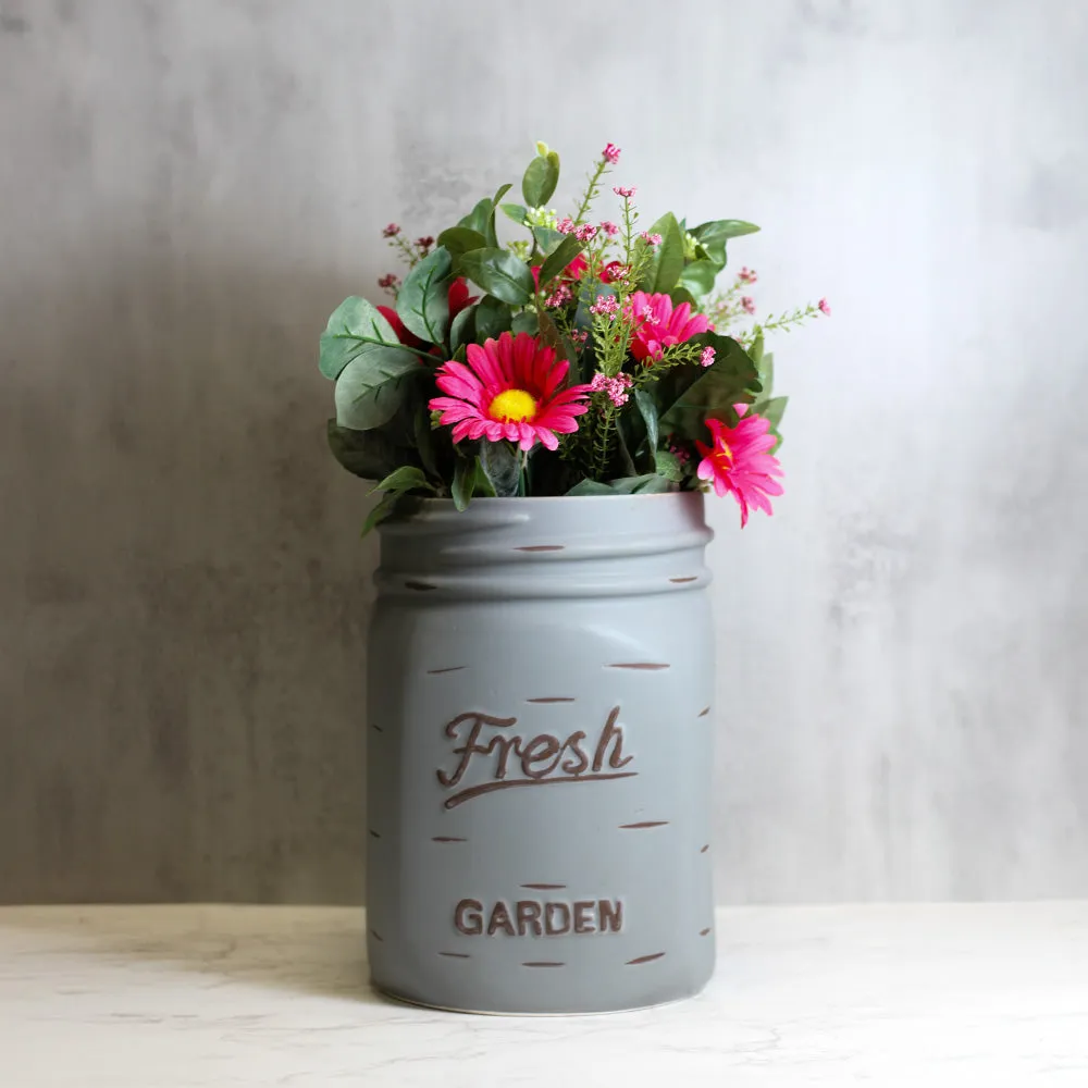 Steel Gray - Mason Jar Planter