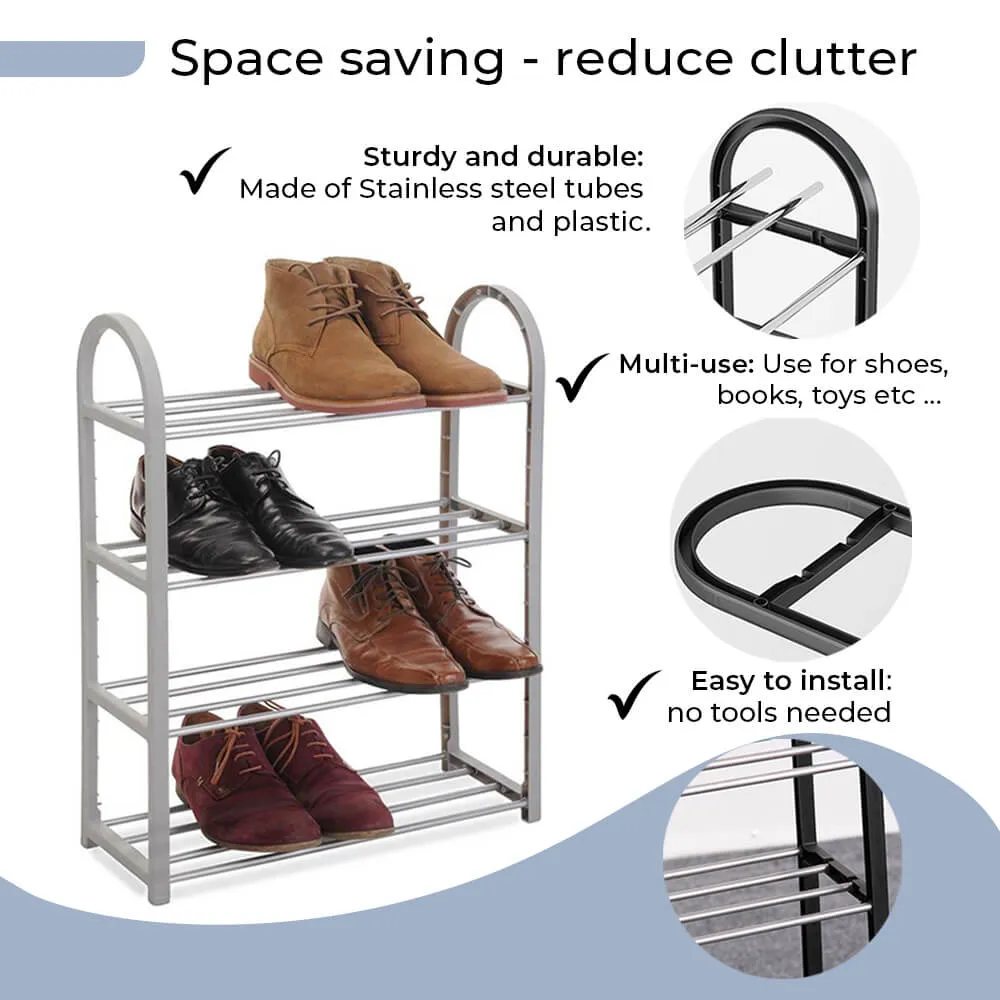 Steel Shoe Rack with 4 Shelves