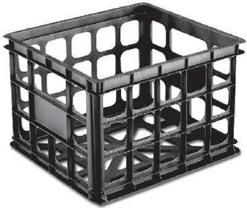 Sterilite 16929006 Black Plastic 15-1/4"L x 13-3/4"W x 10-1/2"H Storage Crates - Quantity of 18