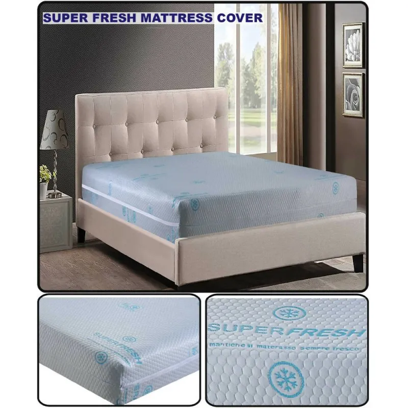 Super Fresh Polygon Pattern Zipped Mattress Protector