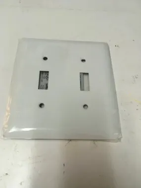 TayMac 364 849 Double Toggle Wall Plates Metal Jumbo White Smooth