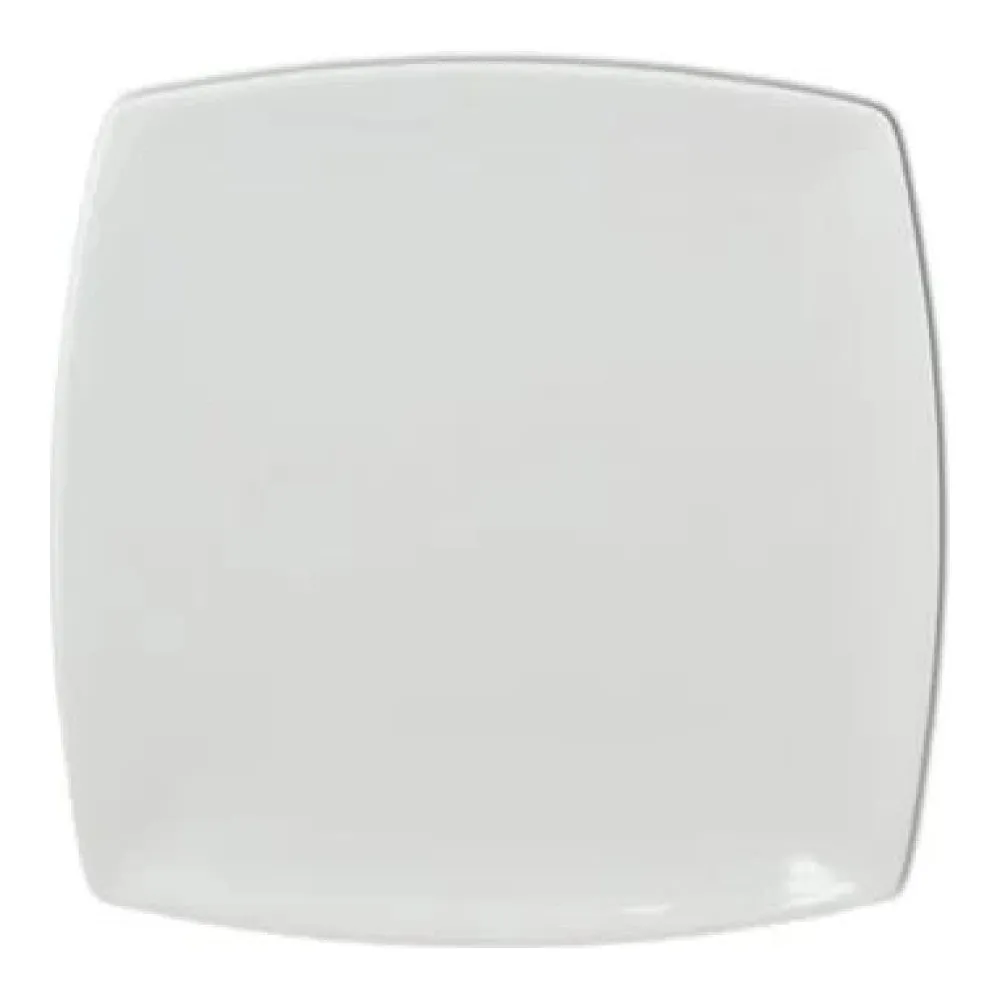 Thunder Group 29010WT Classic White 10" x 10" Melamine Square Plate, Pack of 12