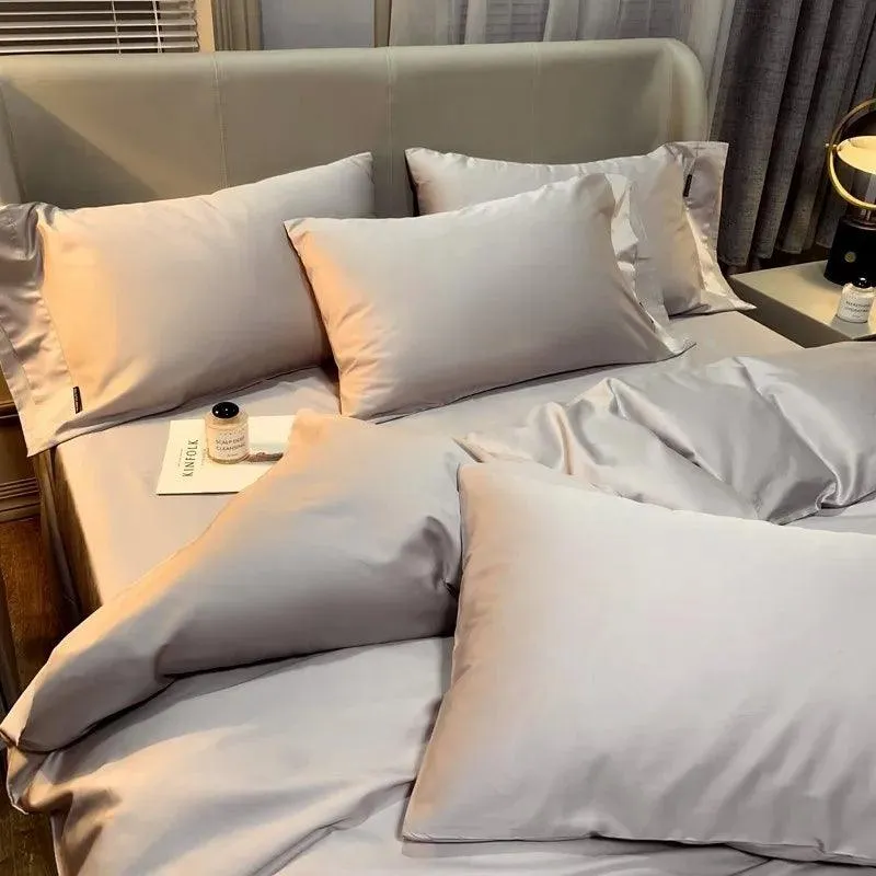 White Grey Duvet Cover Sets Solid Color